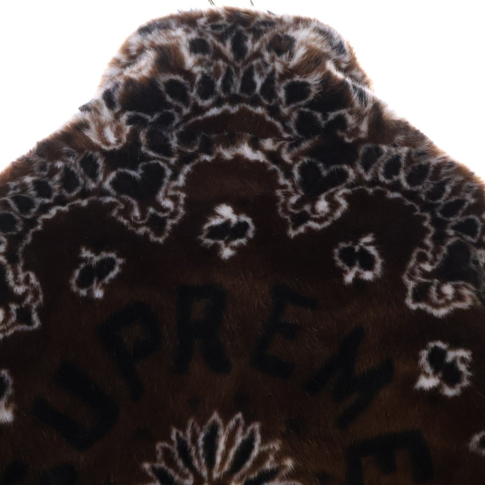 SUPREME(シュプリーム) 21SS Bandana Faux Fur Bomber Jacket バンダナ ファー ボンバーアーチロゴジャケット ブラウン