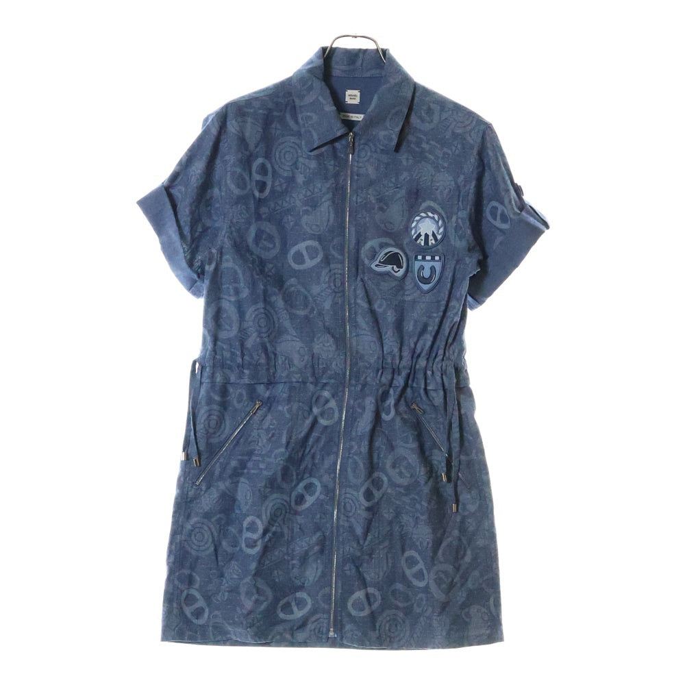 HERMES(エルメス) 25AW Candy Libris H5H0555DH3R キャンディーリブリス シェーヌ柄ワンピース ネイビー レディース