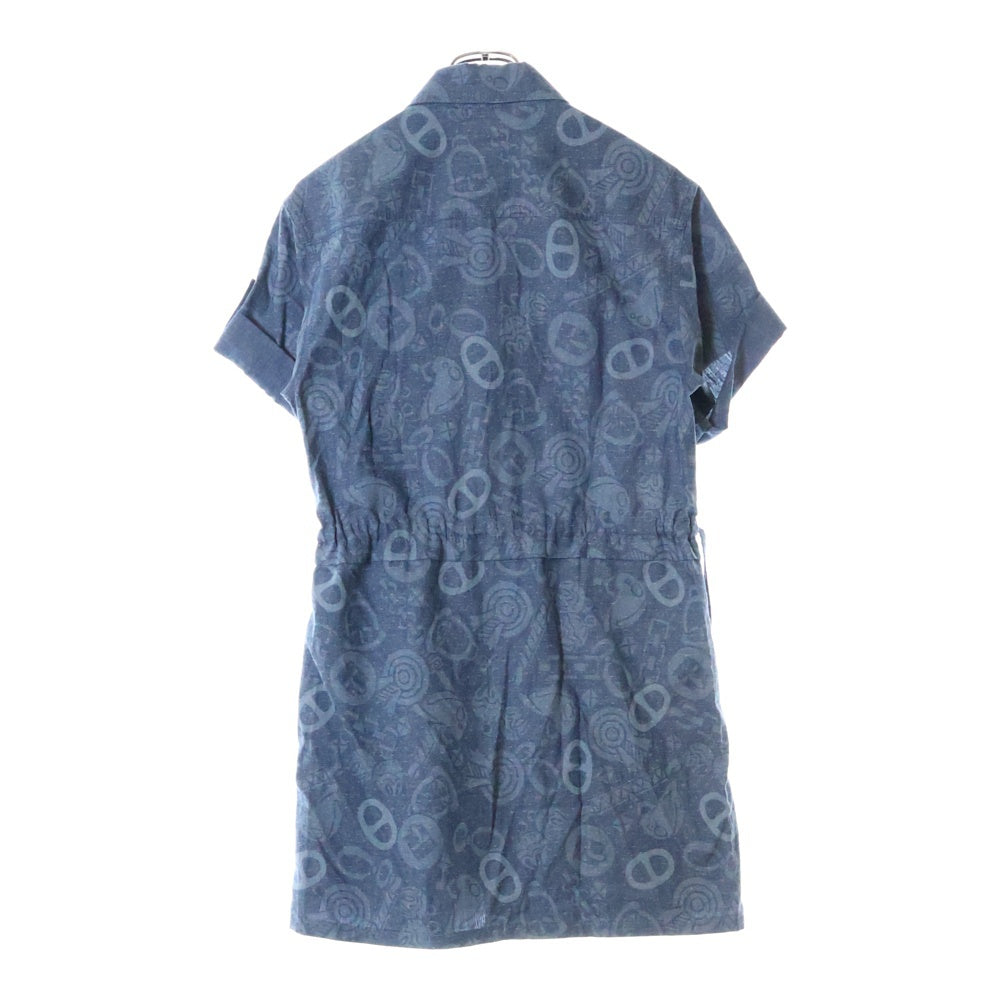 HERMES(エルメス) 25AW Candy Libris H5H0555DH3R キャンディーリブリス シェーヌ柄ワンピース ネイビー レディース