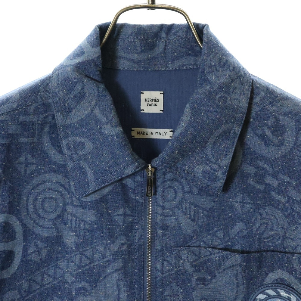 HERMES(エルメス) 25AW Candy Libris H5H0555DH3R キャンディーリブリス シェーヌ柄ワンピース ネイビー レディース