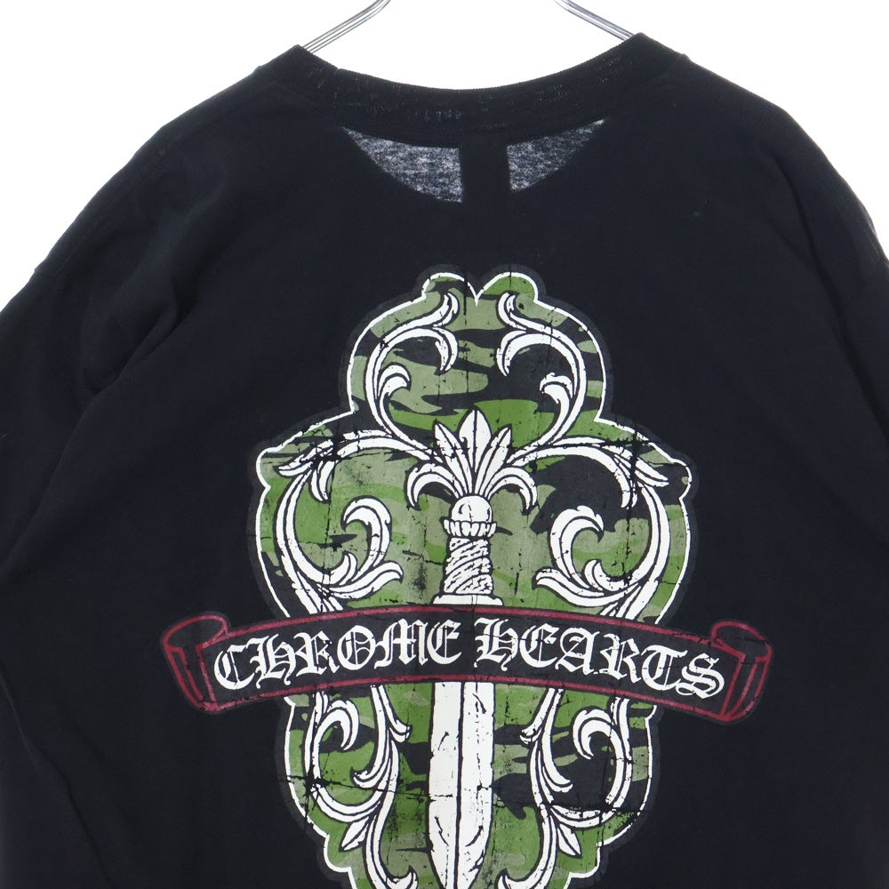CHROME HEARTS(クロムハーツ) Back Camo Dagger Tee バックカモダガープリント半袖Tシャツ ブラック