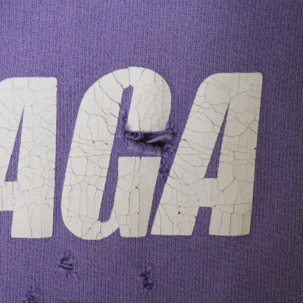 BALENCIAGA(バレンシアガ) 21SS Caps Destroyed Hoodie キャップス デストロイド フーディ プルオーバースウェットパーカー ダメージ加工 パープル 659403 TKVB6