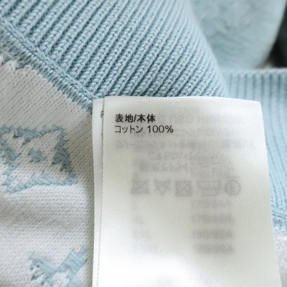 LOUIS VUITTON(ルイヴィトン) 23SS モノグラム グラディエント ジャガード コットン ニット プルオーバーパーカー ブルー RM231Q USO HNN45W