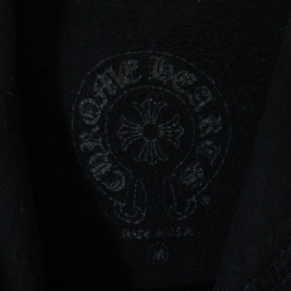 CHROME HEARTS(クロムハーツ) SWTSHRT PLVR プルオーバーパーカー 袖フローラルバックホースシュープリントパーカー ブラック