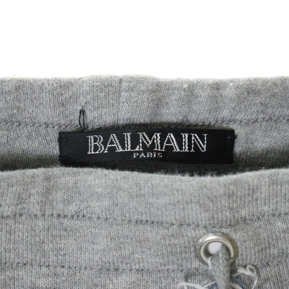 BALMAIN(バルマン) 19SS デニム切替 バイカー スウェットパンツ グレー/インディゴ RH15253D025