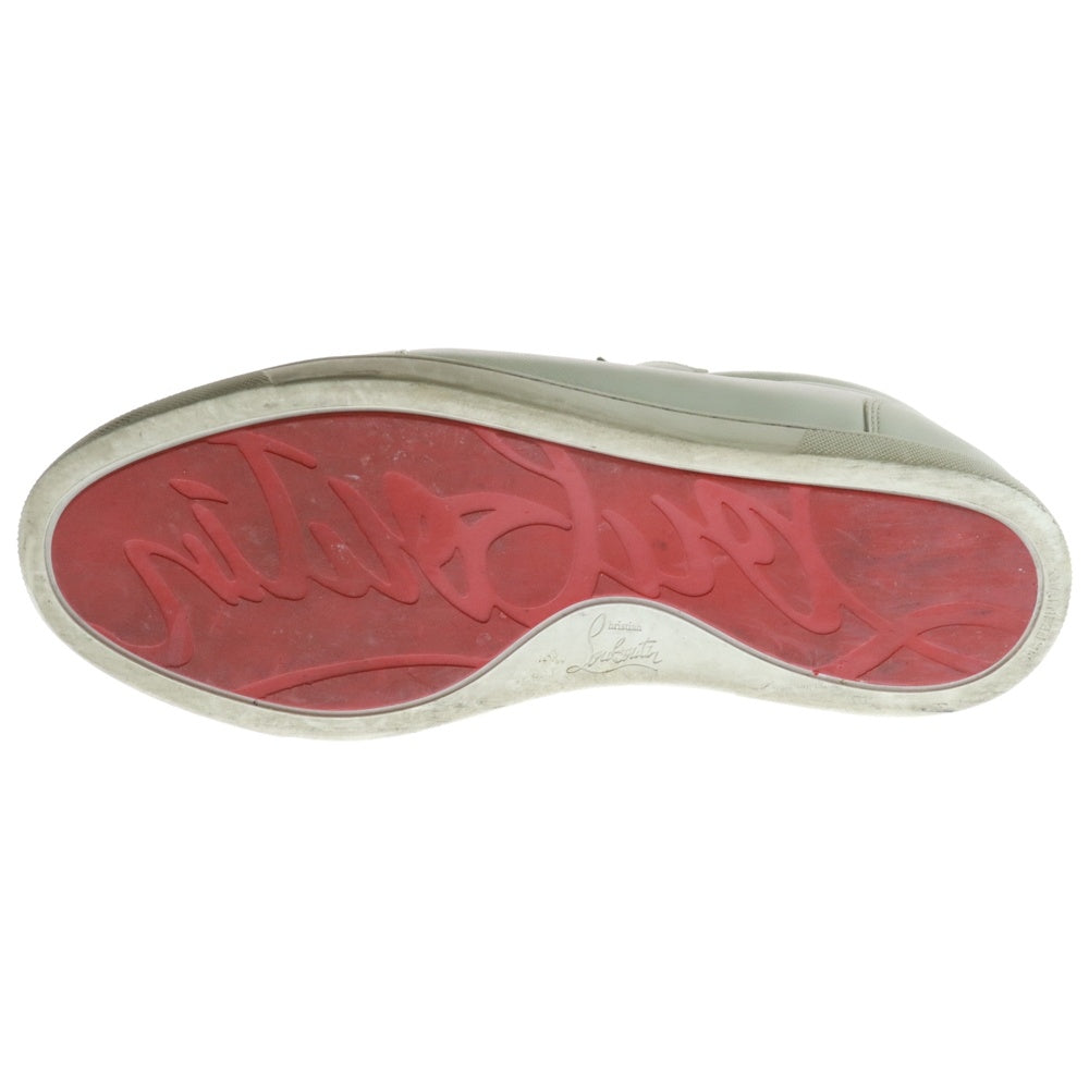 CHRISTIAN LOUBOUTIN(クリスチャンルブタン) F.A.V FIQUE A VONTADE FLAT スパイクスタッズ レザー スリッポン ローカットスニーカー ホワイト