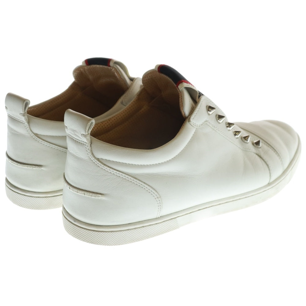 CHRISTIAN LOUBOUTIN(クリスチャンルブタン) F.A.V FIQUE A VONTADE FLAT スパイクスタッズ レザー スリッポン ローカットスニーカー ホワイト