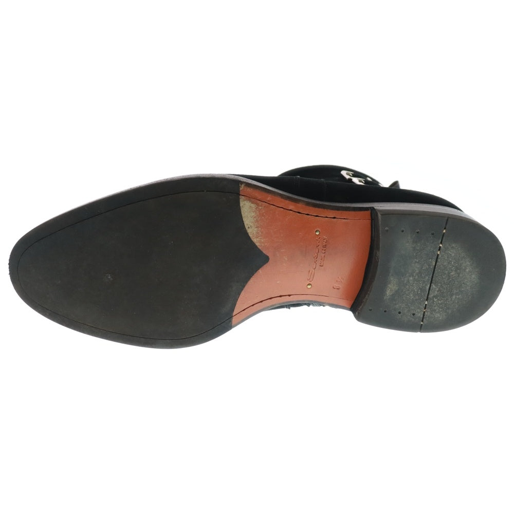 Santoni(サントーニ) スエード レザー ベルトブーツ ブラック 17712