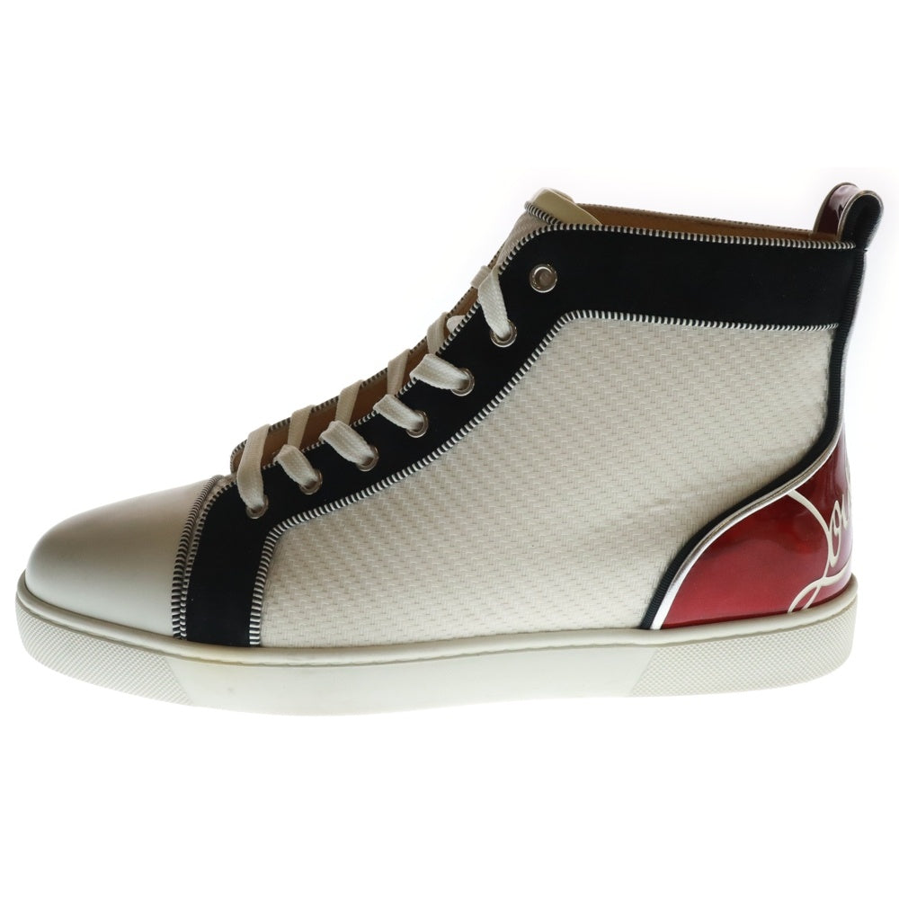 CHRISTIAN LOUBOUTIN(クリスチャンルブタン) FUN LOUIS FLAT レースアップ ハイカットスニーカー ブラック/ホワイト
