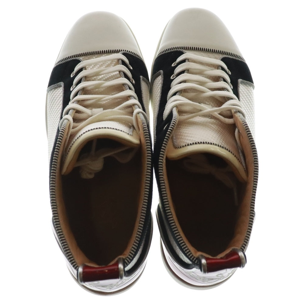CHRISTIAN LOUBOUTIN(クリスチャンルブタン) FUN LOUIS FLAT レースアップ ハイカットスニーカー ブラック/ホワイト