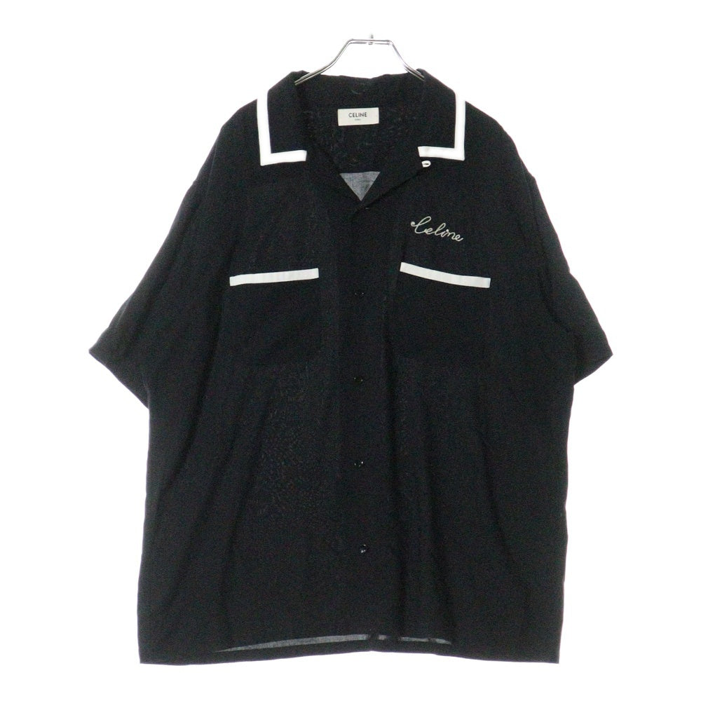 CELINE(セリーヌ) 21SS Loose Bowling Shirt 2C516852C ビスコースルーズボーリング半袖シャツ ブラック