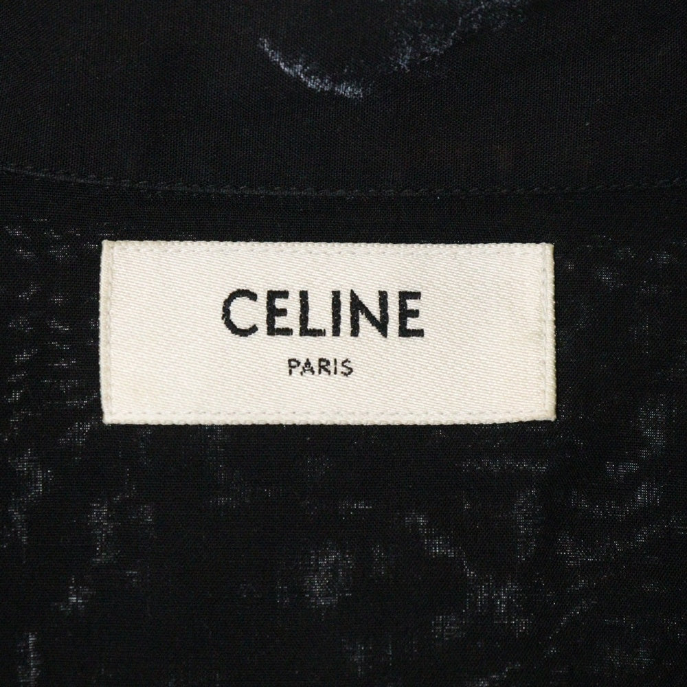 CELINE(セリーヌ) 21SS Loose Bowling Shirt 2C516852C ビスコースルーズボーリング半袖シャツ ブラック