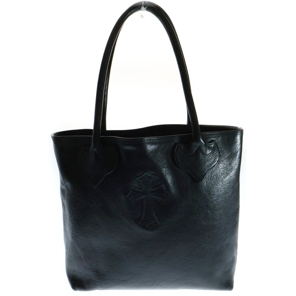 CHROME HEARTS(クロムハーツ) FS TOTE クロスパッチ付きレザートートバッグ ブラック