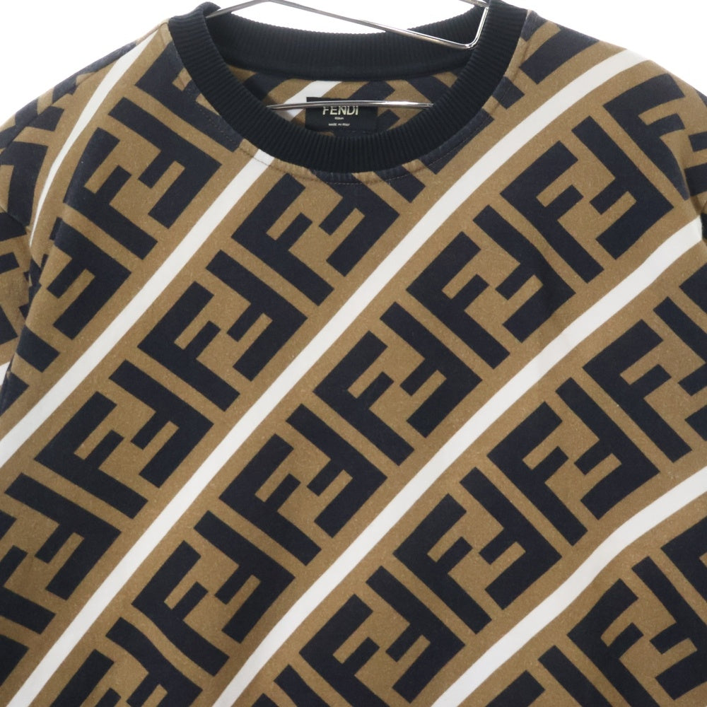 FENDI(フェンディ) 20AW ズッカ柄 FFロゴスウェットトレーナー FY0944 A7A9 ブラウン