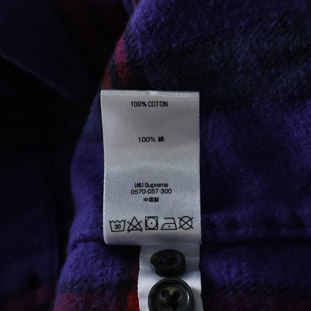 SUPREME(シュプリーム) 18SS Tartan Flannel Shirt タータンチェック ボタンダウン フランネル長袖シャツ パープル