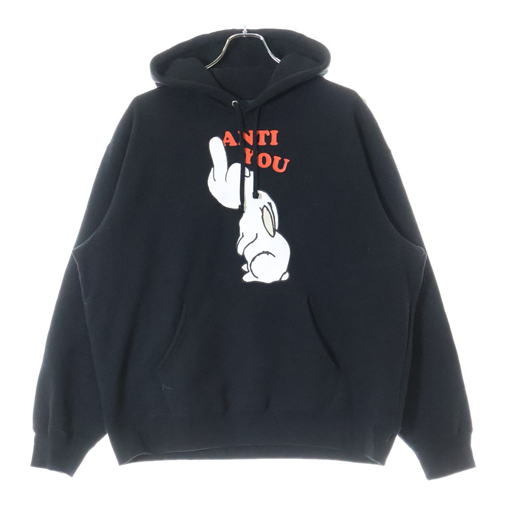 SUPREME(シュプリーム) 23SS×UNDERCOVER Anti You Hooded Sweatshirt アンダーカバー ラビットプリントプルオーバーパーカー フーディー ブラック