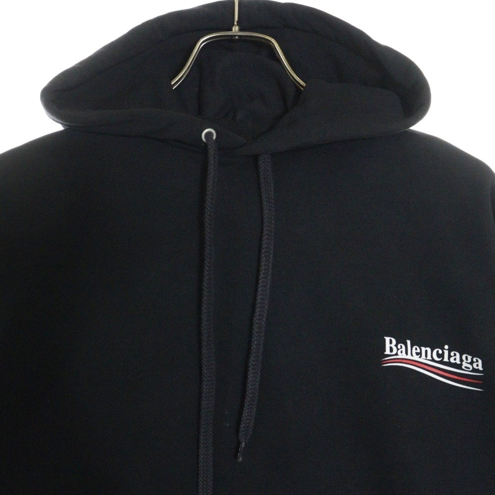 BALENCIAGA(バレンシアガ) キャンペーンロゴ プリント プルオーバーパーカー スウェット フーディ ブラック 508205 TYK92