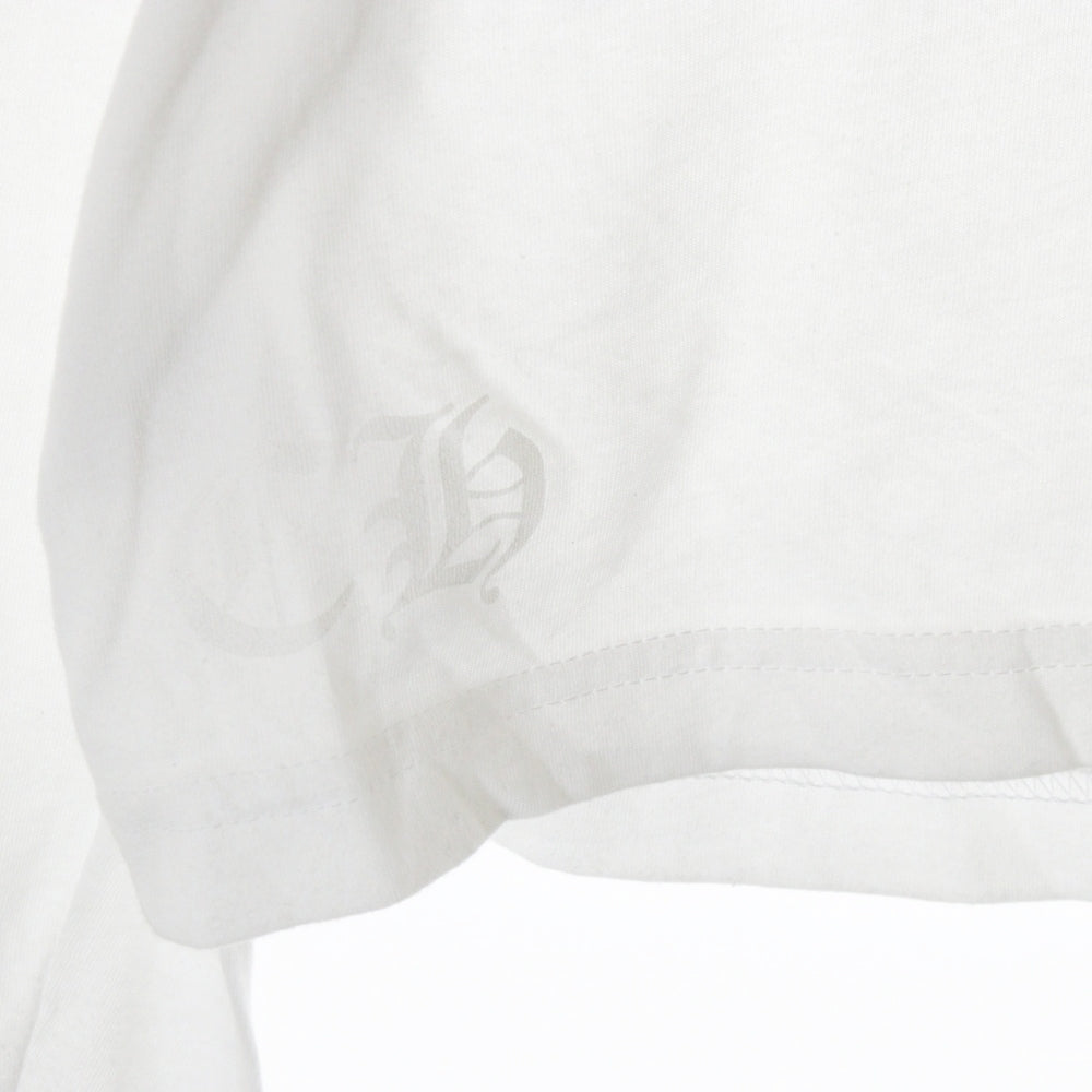 CHROME HEARTS(クロムハーツ) CH L/S TEE 1 セメタリークロスバックプリント長袖Tシャツ ホワイト/オレンジ