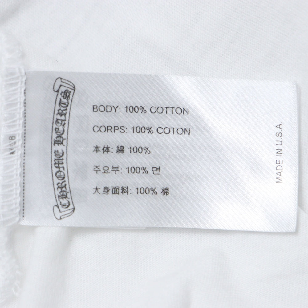 CHROME HEARTS(クロムハーツ) CH L/S TEE 1 セメタリークロスバックプリント長袖Tシャツ ホワイト/オレンジ