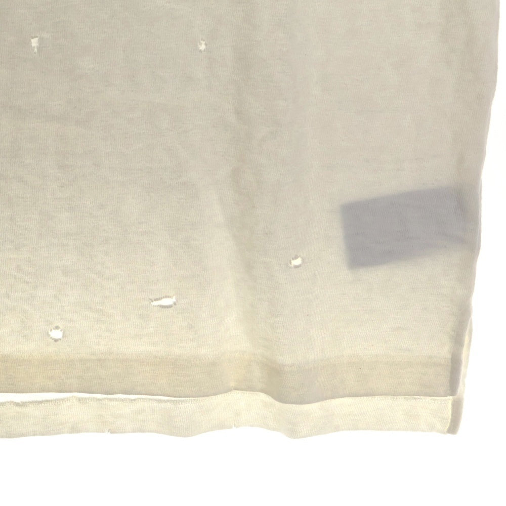 DIOR(ディオール) 23AW ダメージ加工リラックスフィットコットンジャージー半袖Tシャツ 343J636A0849 ホワイト