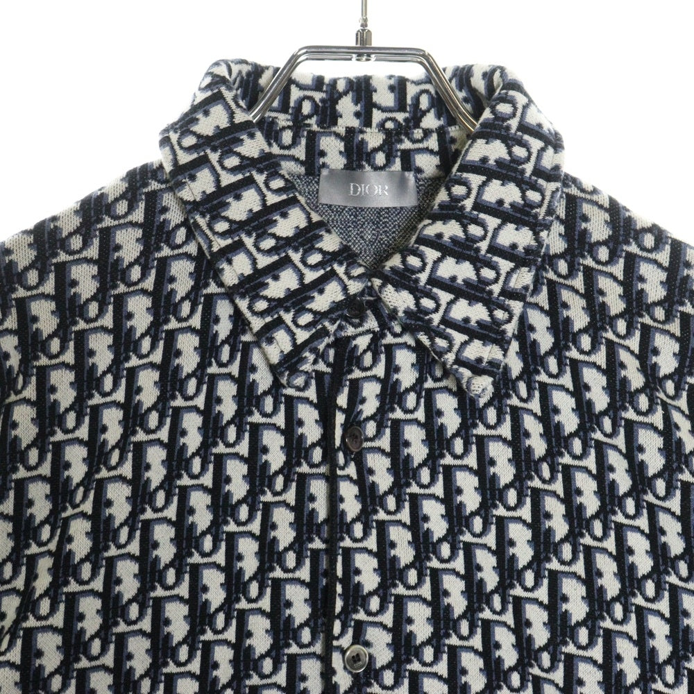 DIOR(ディオール) Oblique Overshirt 413M530AT099 オブリーク 総柄コットンオーバー長袖シャツ グレー/ネイビー