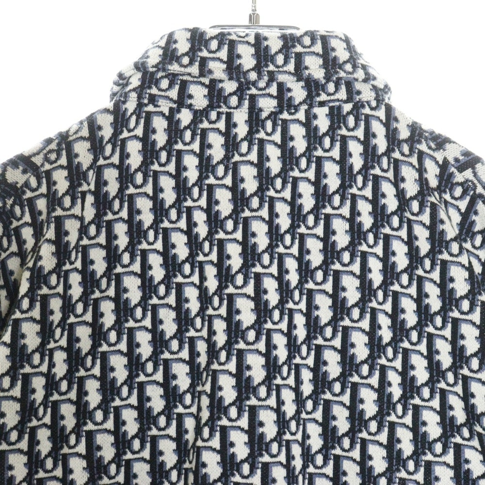 DIOR(ディオール) Oblique Overshirt 413M530AT099 オブリーク 総柄コットンオーバー長袖シャツ グレー/ネイビー