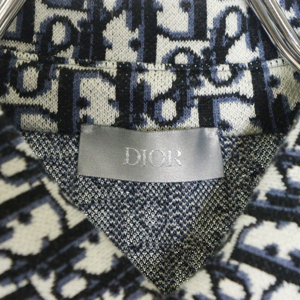 DIOR(ディオール) Oblique Overshirt 413M530AT099 オブリーク 総柄コットンオーバー長袖シャツ グレー/ネイビー