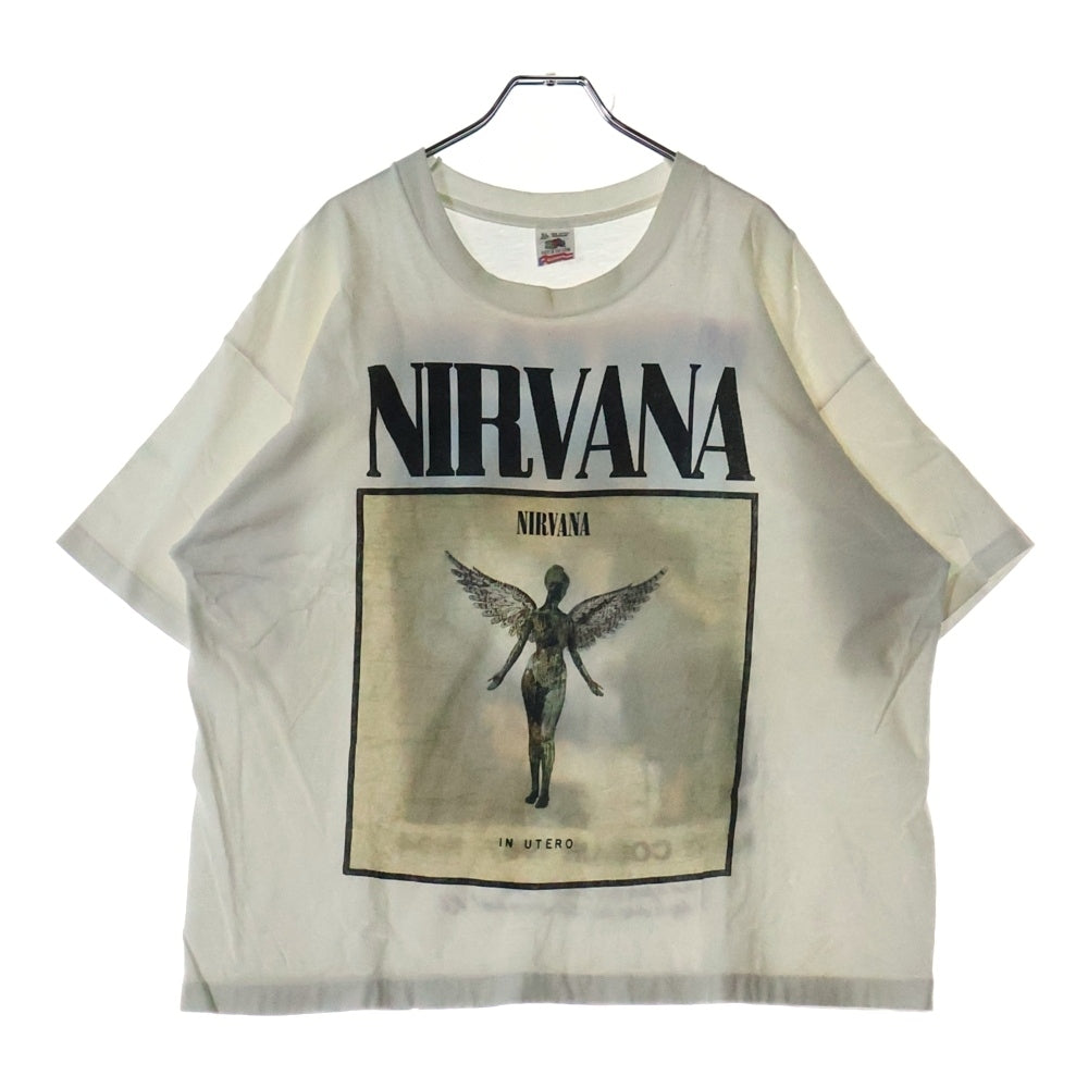 VINTAGE(ヴィンテージ) 90s NIRVANA KURT COBAIN MEMORIAL BOOTLEG TEE ニルヴァーナ カートコバーン インユーテロ ブートレグ 両面プリント半袖Tシャツ カットソー ホワイト