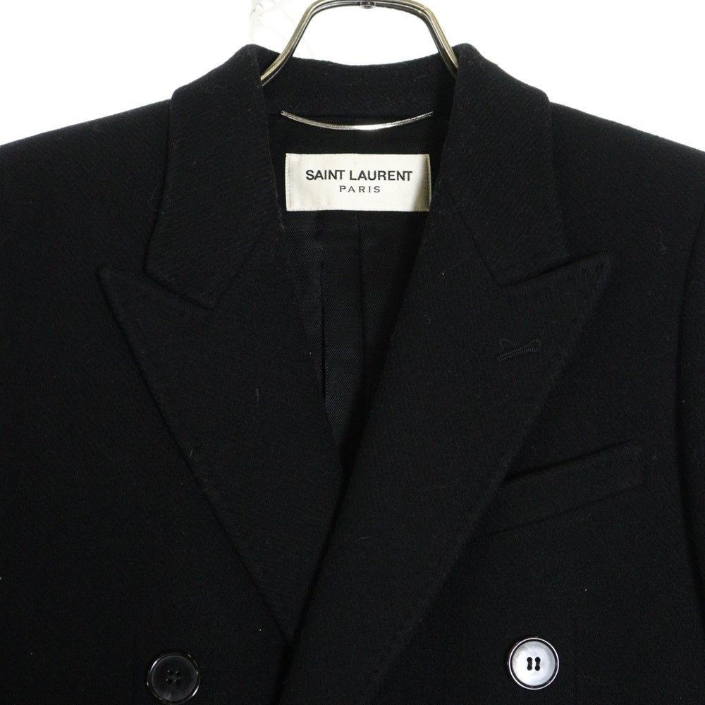SAINT LAURENT PARIS(サンローランパリ) 15AW ウール チェスターダブルコート ブラック 397010 Y835J