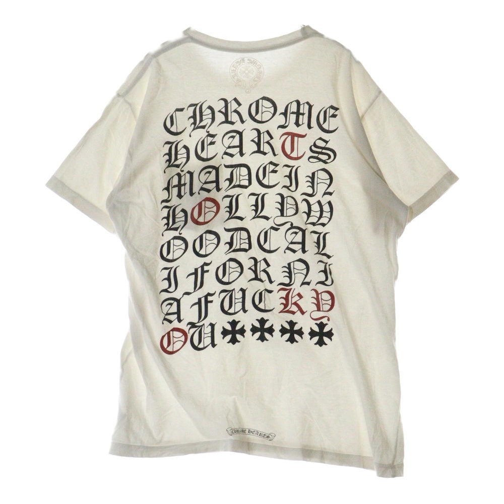 CHROME HEARTS(クロムハーツ) Made In Hollywood Vertical Logo Tee メイドインハリウッド ヴァーティカルロゴ半袖Tシャツ ホワイト