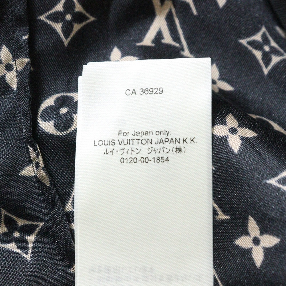 LOUIS VUITTON(ルイヴィトン) 23SS L/S Pajama Shirt RW231W PR0 FOBL06 モノグラムシルク長袖パジャマシャツ ブラック/ベージュ レディース