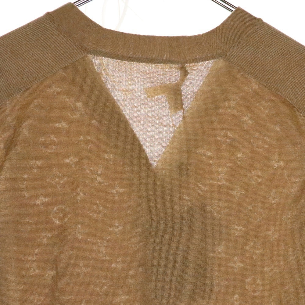 LOUIS VUITTON(ルイヴィトン) L/S W/Printed Twill Front Cardigan RW231D 172 FOKC14 モノグラムフロントカーディガン ベージュ
