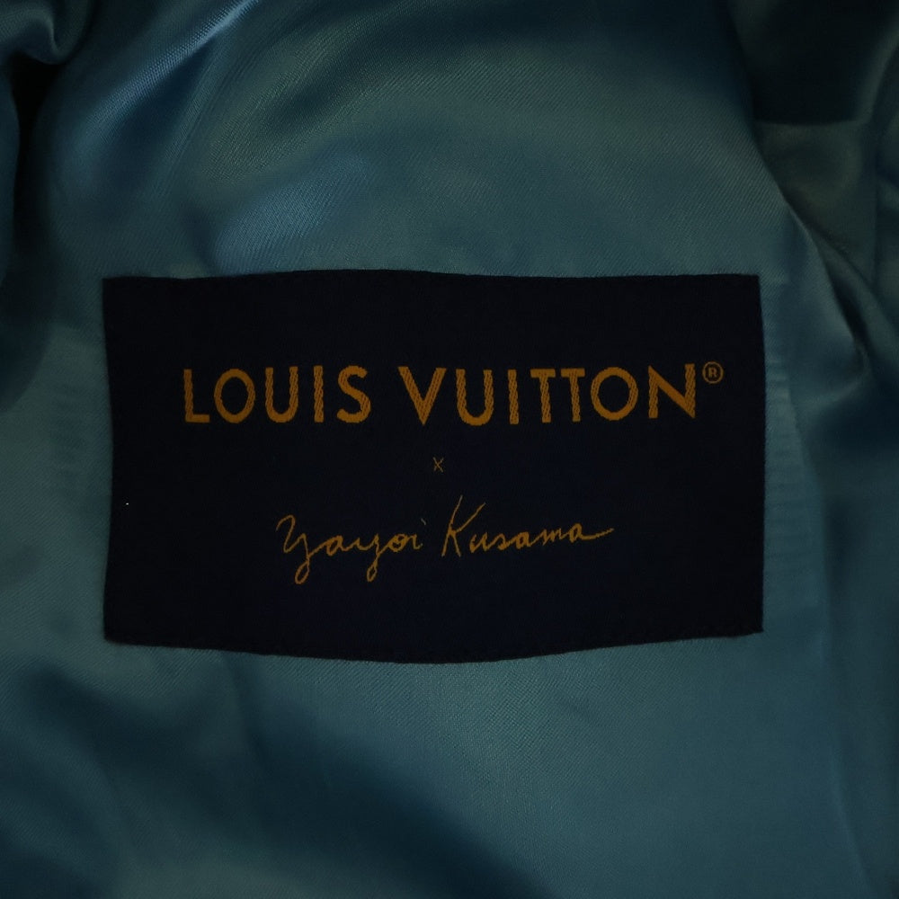 LOUIS VUITTON(ルイヴィトン) 23AW ×草間彌生 As Embroidered Faces Varsity Bloudon RM232H VN6 HOL30E パッチワーク バーシティレザー切り替えジャケット スタジャン