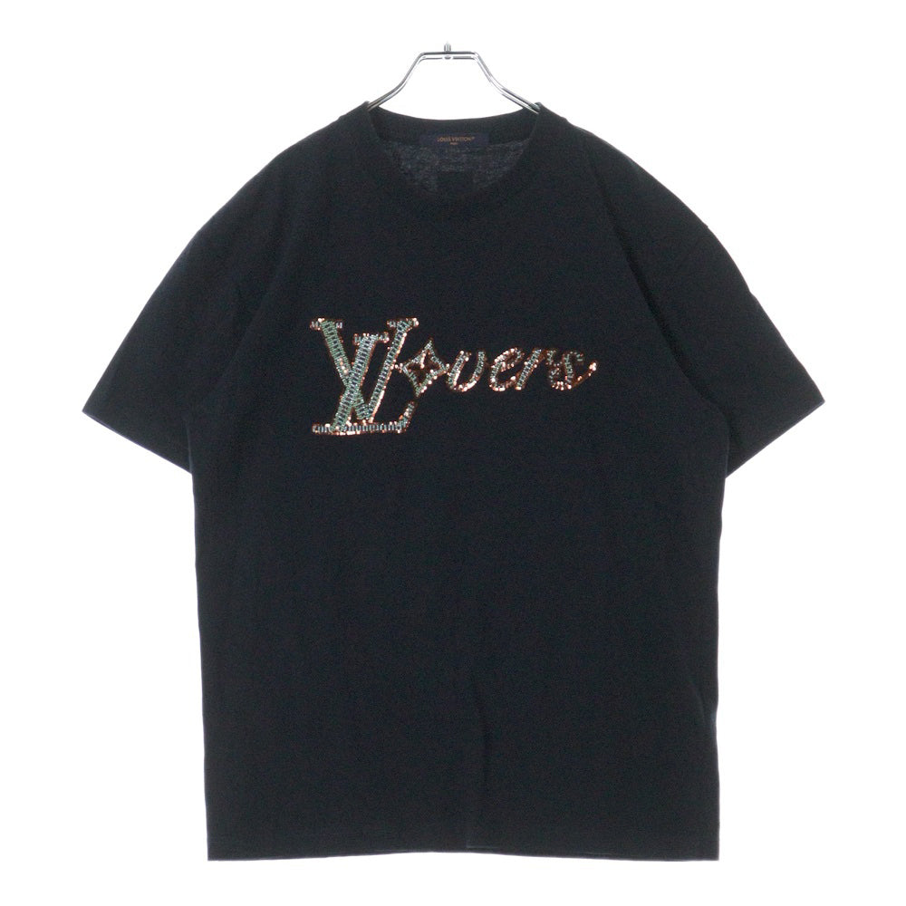 LOUIS VUITTON(ルイヴィトン) LV Vers RM251Q NPL HRY29W エンベリッシュド LVスパンコールロゴ半袖Tシャツ ネイビー