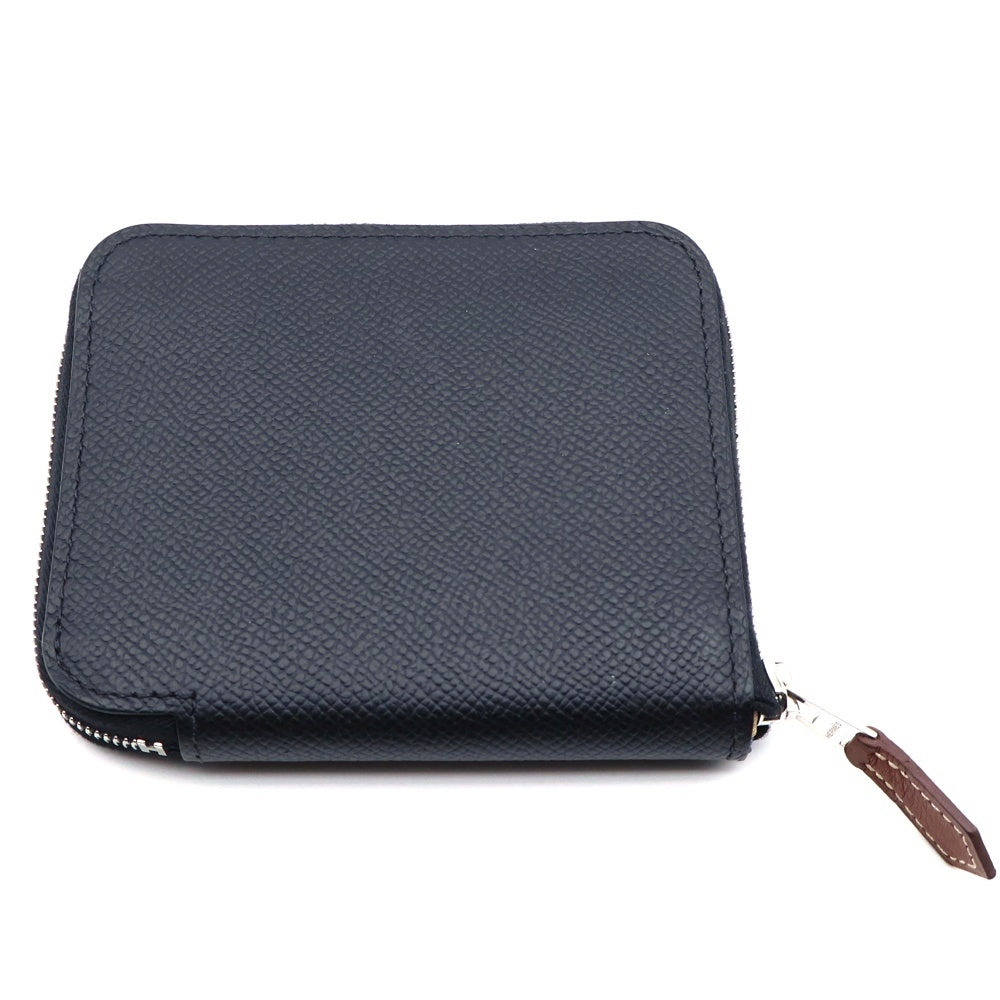 HERMES(エルメス) ザップ シルクイン コンパクトラウンドファスナーショートウォレット B刻印 シルバー金具 ブラック