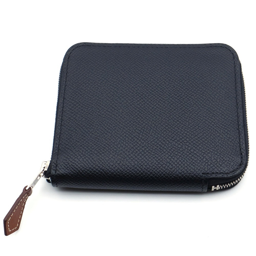 HERMES(エルメス) ザップ シルクイン コンパクトラウンドファスナーショートウォレット B刻印 シルバー金具 ブラック
