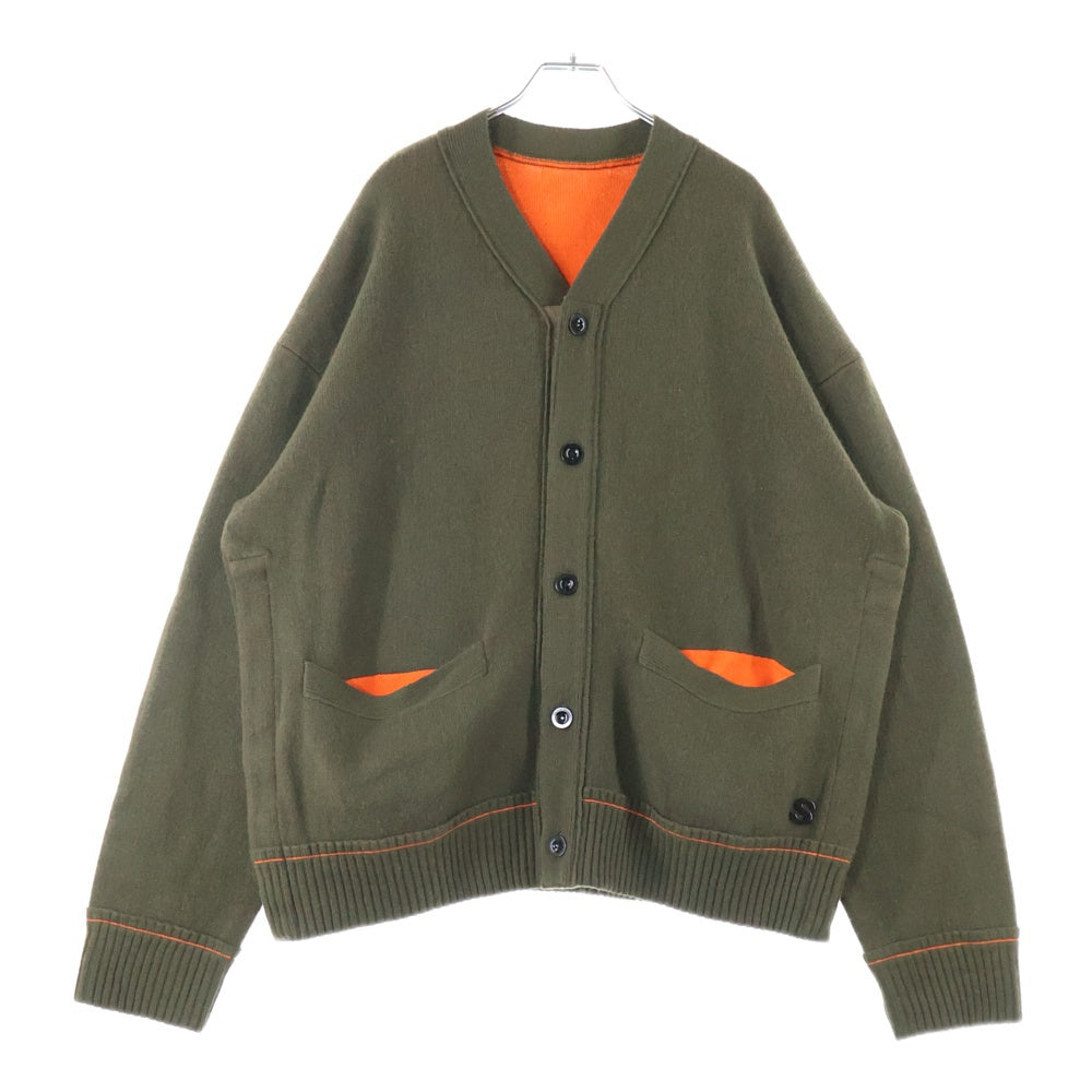 Sacai(サカイ) 22AW S Studs Cashmere Knit Cardigan 22-02859M スタッズ コットンカシミヤ ニットカーディガン カーキ