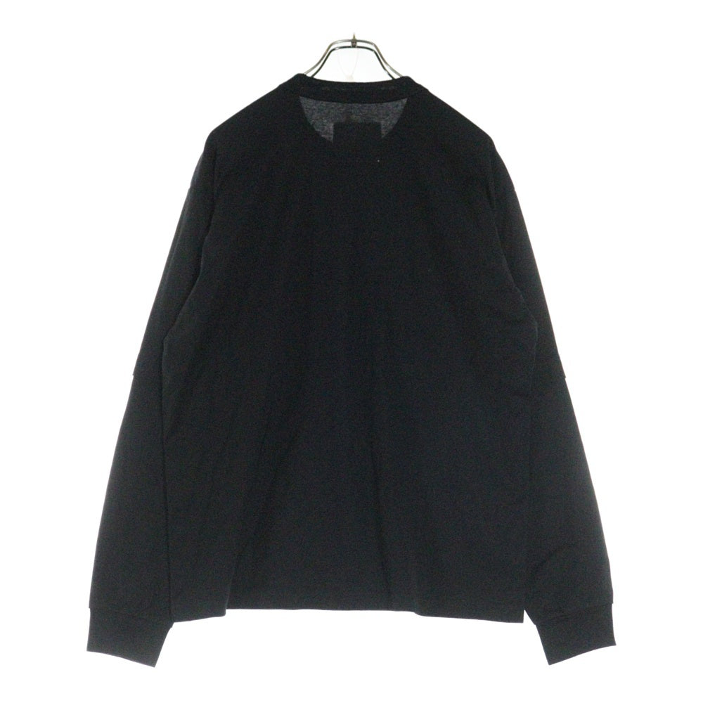 Sacai(サカイ) 23SS Cotton Jersey T-Shirt 23-03028M Sロゴ刺繍 クルーネック 長袖Tシャツ カットソー ブラック