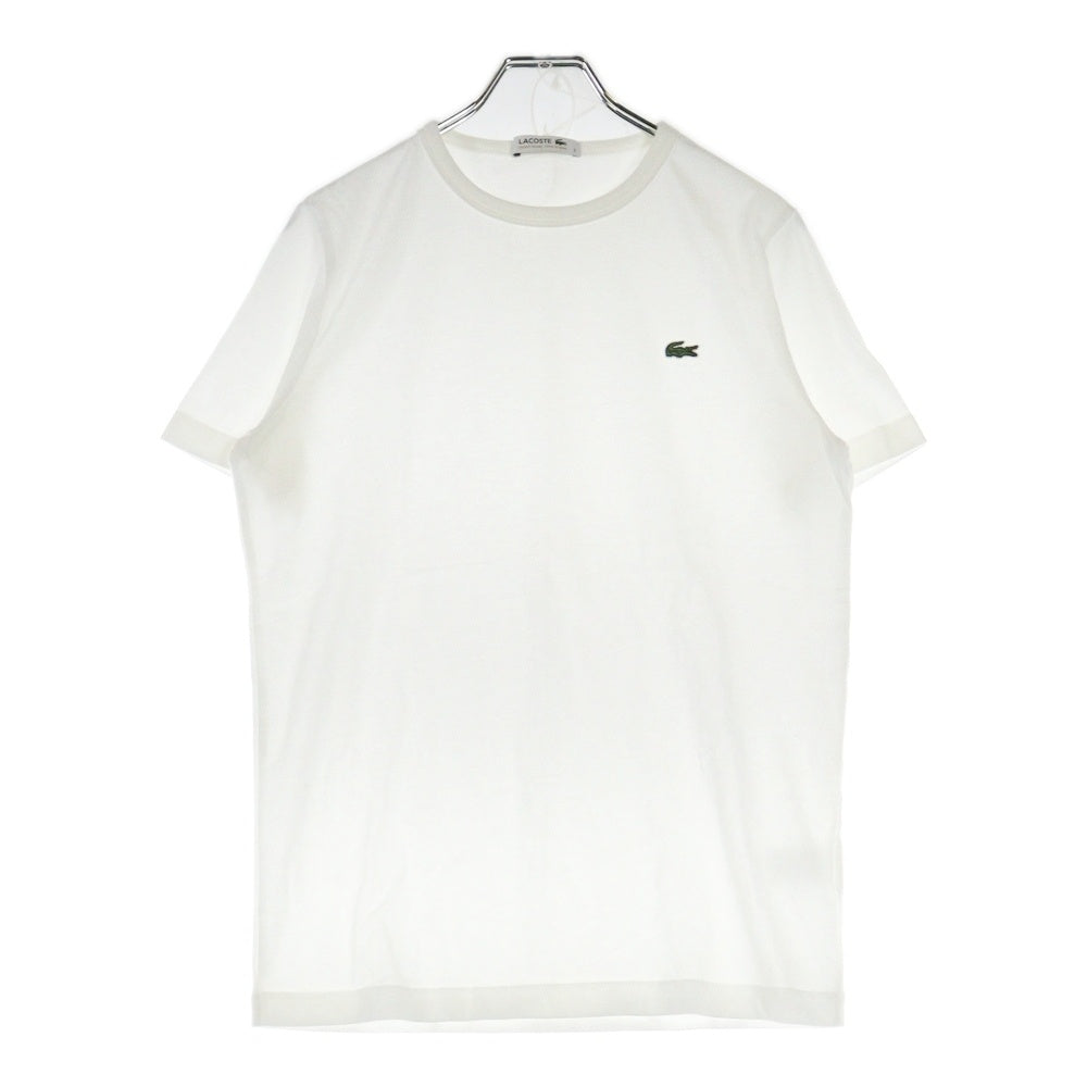 LACOSTE(ラコステ) 刺繍 クルーネック 半袖Tシャツ カットソー ホワイト TH622E