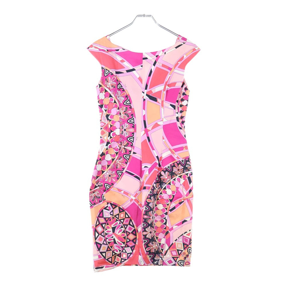 EMILIO PUCCI(エミリオプッチ) コットン 総柄 ノースリーブワンピース ピンク レディース 41RI29