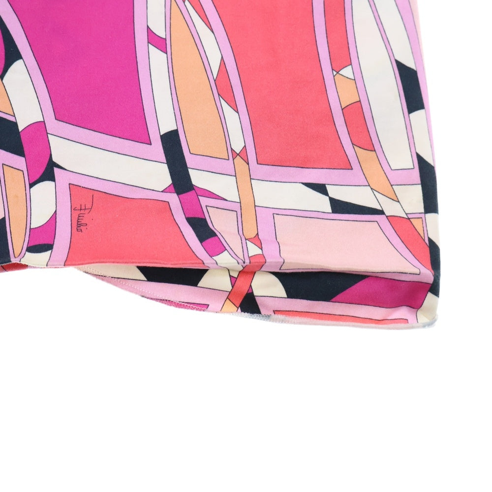 EMILIO PUCCI(エミリオプッチ) コットン 総柄 ノースリーブワンピース ピンク レディース 41RI29
