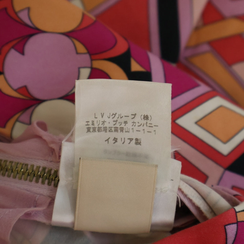 EMILIO PUCCI(エミリオプッチ) コットン 総柄 ノースリーブワンピース ピンク レディース 41RI29