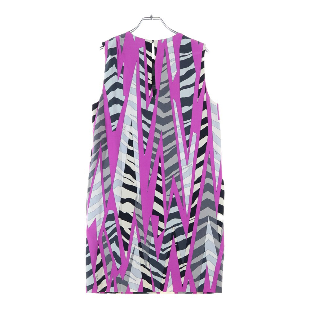 EMILIO PUCCI(エミリオプッチ) レーヨン 総柄 ノースリーブワンピース パープル レディース 56RG73