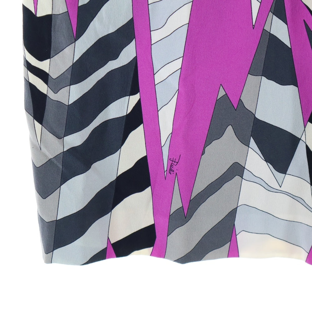 EMILIO PUCCI(エミリオプッチ) レーヨン 総柄 ノースリーブワンピース パープル レディース 56RG73