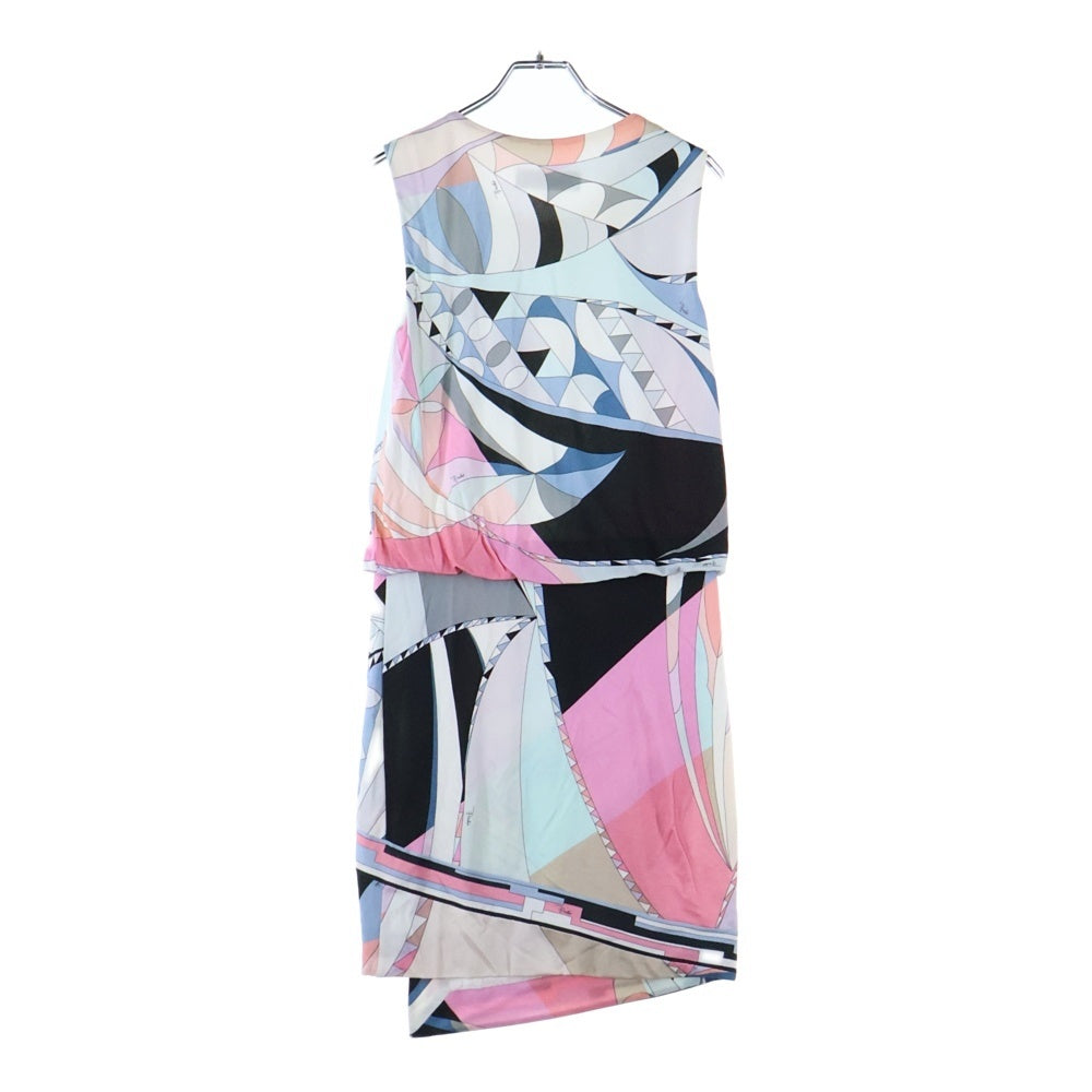 EMILIO PUCCI(エミリオプッチ) レーヨン 総柄 ノースリーブ ラップワンピース マルチ レディース 46RL28