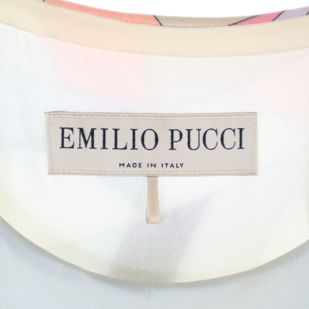 EMILIO PUCCI(エミリオプッチ) レーヨン 総柄 ノースリーブ ラップワンピース マルチ レディース 46RL28