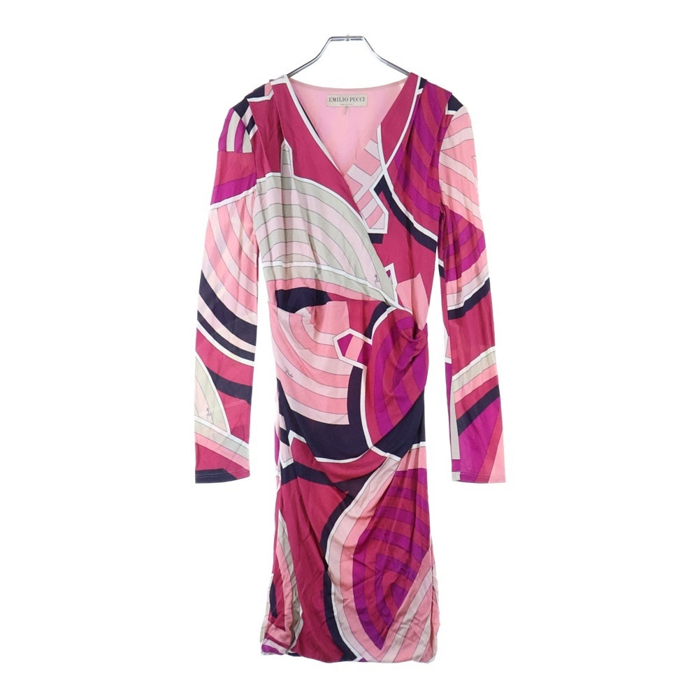 EMILIO PUCCI(エミリオプッチ) レーヨン 総柄 長袖 ワンピース マルチ レディース 37RI65