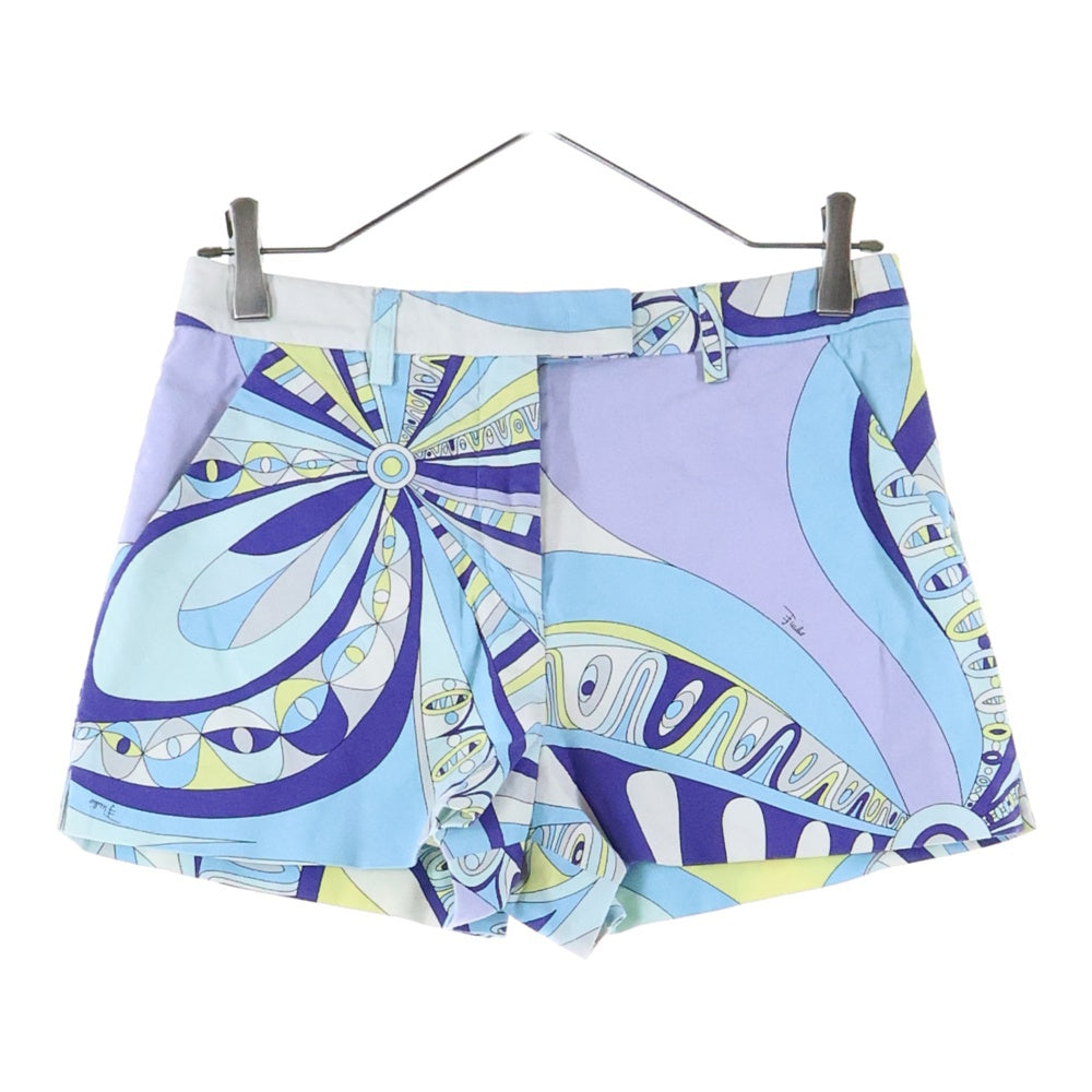 EMILIO PUCCI(エミリオプッチ) コットン 総柄 ハーフパンツ レディース ブルー 51RT81