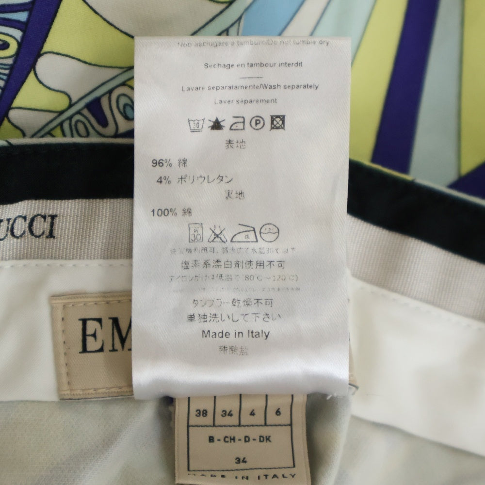 EMILIO PUCCI(エミリオプッチ) コットン 総柄 ハーフパンツ レディース ブルー 51RT81