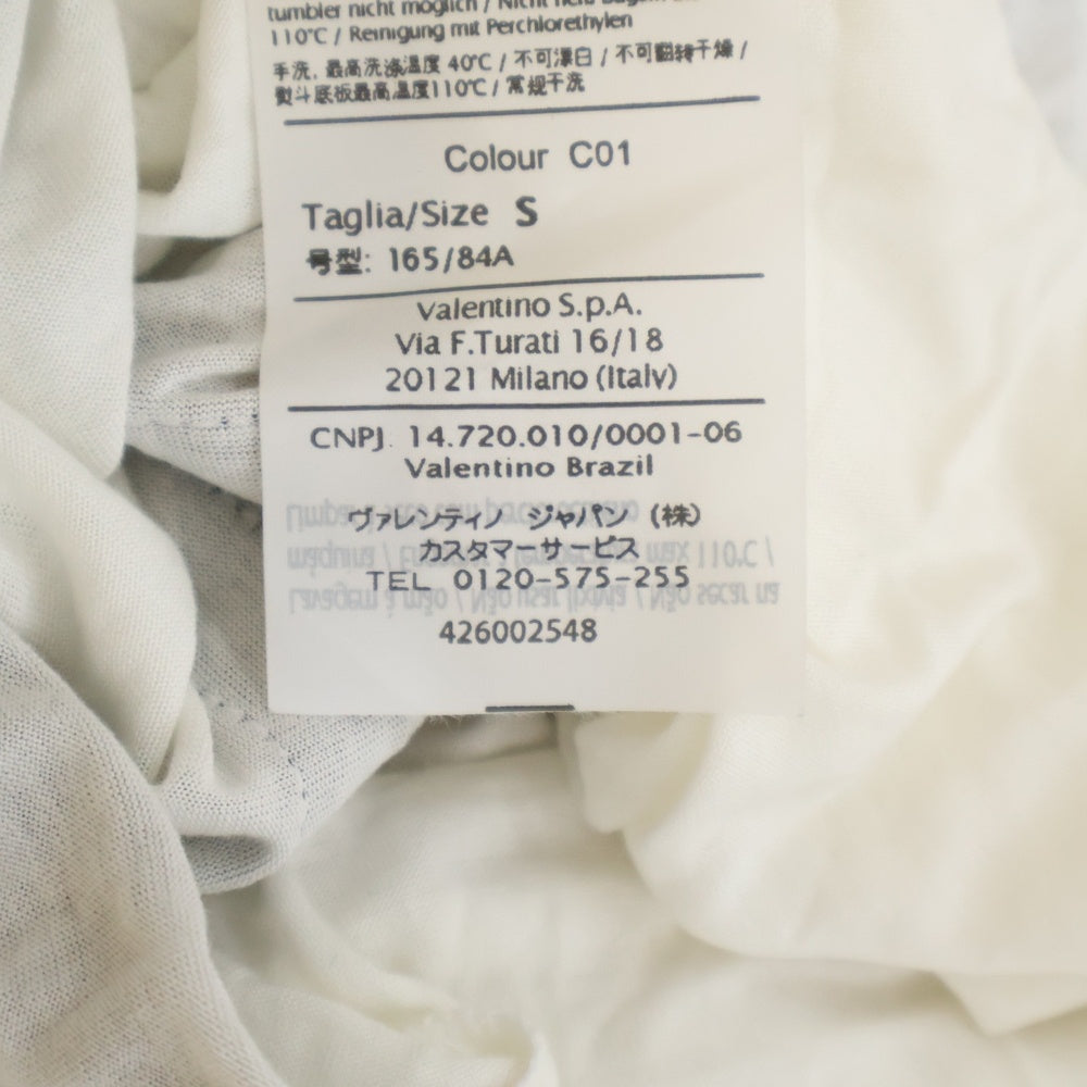 RED VALENTINO(レッド ヴァレンティノ) レース装飾 クルーネック 半袖Tシャツ レディース ホワイト ERAN0606